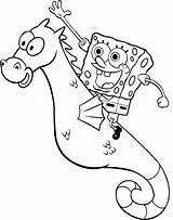 Seahorse Coloring Spongebob Pages Sea Printable Sponge Riding Horse Color Cartoon Kids Mystery Colouring Print Bc7c Bob Groundhog Clipart Named sketch template