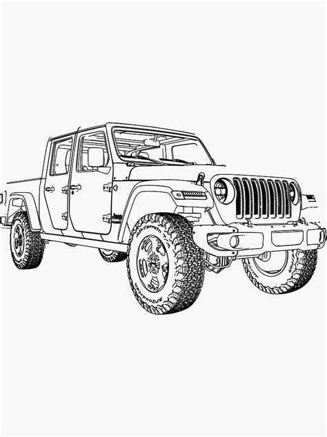 jeep gladiator outline sticker  sale  xephyrious redbubble