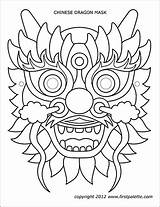 Dragon Mask Printable Chinese Coloring Templates Firstpalette sketch template