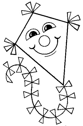 kite objects  printable coloring pages