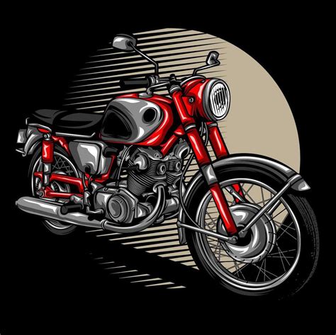Retro Red Motorcycle 1220856 Vector Art At Vecteezy