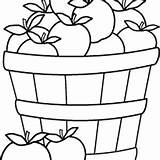 Basket Apple Clipart Empty Coloring Template Bushel Clipground sketch template