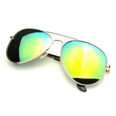 original gold polarized full mirror metal aviator sunglasses ebay