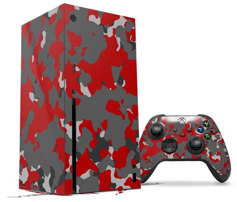 skin set  xbox series  wraptorcamo  school camouflage camo red ebay