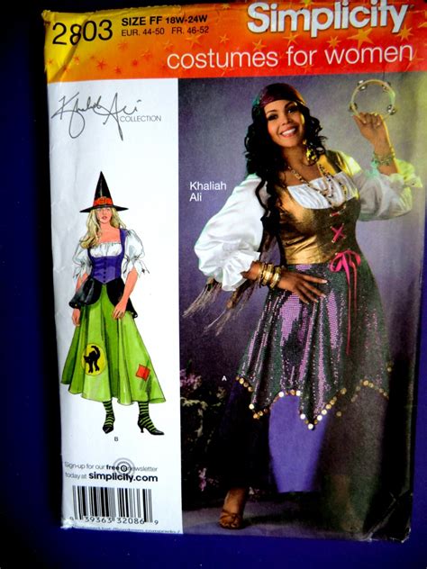 Simplicity Pattern 2803 Uncut Misses Costume Gypsy Witch Size 18 20 22 24
