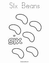 Coloring Beans Six Number Trace Noodle Write Tracing Twisty Outline Twistynoodle Favorites Login Add Popular sketch template