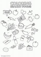 Healthy Coloring Food Pages Printable Unhealthy Foods Drawing Print Kids Preschoolers Look Other Boys Girls sketch template