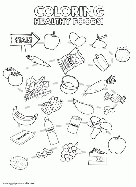 coloring page healthy  unhealthy food coloring pages printablecom