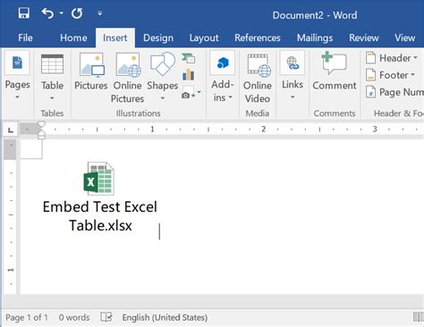 insert  word  excel teeloced