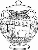 Greek Grega Vasos Gregos Antiga Grego Zsa Amphora Egyptian 1562 1177 Vases Pharaoh Mcoloring sketch template