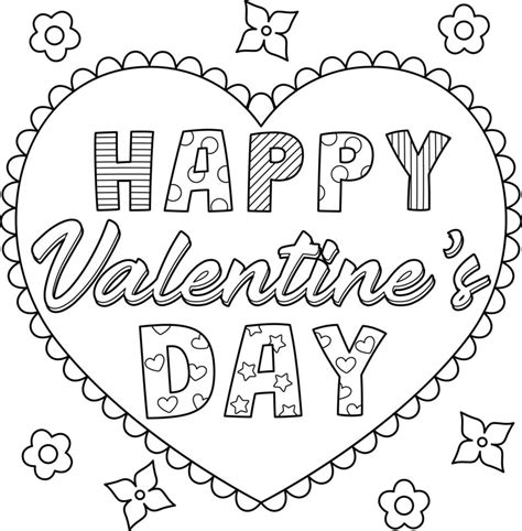 happy valentines day coloring page  kids  vector art  vecteezy