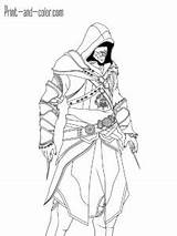 Assassin Ezio Auditore Assasins Brotherhood Cuerpo Bocetos Kombat Páginas Dibujo Onlinecoloringpages sketch template