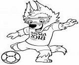 Cup Coloring Pages Fifa Mascot Zabivaka sketch template
