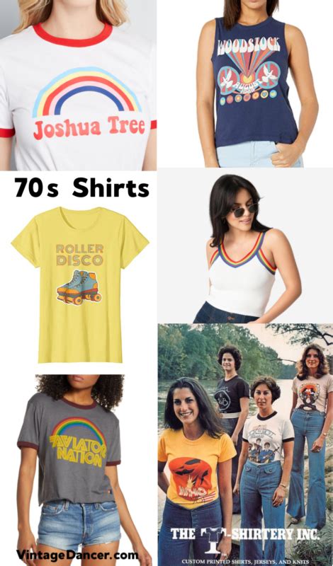 Women S 70s Shirts Blouses Hippie Tops T Shirts