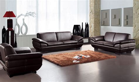 contemporary  piece sofa set  dark brown leather atlanta georgia beverly hills prestige