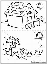 House Pages Coloring Beach First Color Crayola Printable La Au Coloringpagesonly sketch template