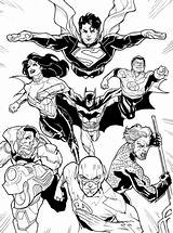 Coloring Superheroes Leauge Characters Ausmalbild sketch template
