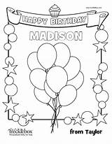 Coloring Pages Birthday Personalized Frecklebox Printable Name Happy Madison Kids Colouring Print Pintable Color Getcolorings Sheet Template Getdrawings Partyideapros Colorings sketch template