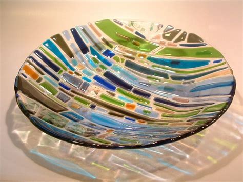 Slumped Fused Glass Plate Made At The Schack By Cathy Kindler During