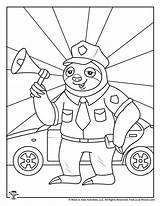 Coloring Essential Worker Officer Police Workers Pages sketch template