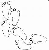 Footprint Printable Pattern Footprints Coloring Foot Clipart Steps Follow Human sketch template