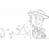 Woody Sheriff Connect Dot Dots Relaxing Toy Story Cowboy sketch template