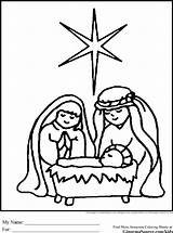 Nativity Coloring Scene Christmas Pages Jesus Manger Drawing Kids Simple Clipart Printable Line Drawings Baby Print Easy Painting Sheet Sagrada sketch template