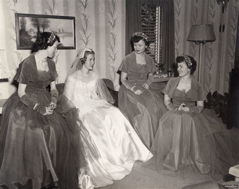 Betty Lou Beran And Bridesmaids Ne Wedding Gowns Vintage