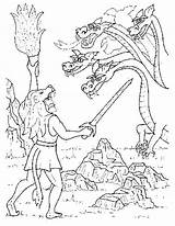 Kleurplaat Drachen Draken Draak Malvorlagen Malvorlage Kleurplaten Mythology Drache Ungeheuer Hercules Ausmalbild Hydra Stemmen Stimmen Dieren sketch template