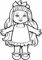 Doll Coloring Drawing Pages Baby Toys Dolls Action Barbie Figure Chica Colouring Printable Toy Rag Bratz Smiling Kids Color Line sketch template