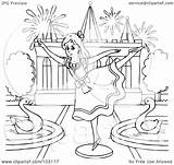 Girl Dancing Outline Swans Coloring Illustration Royalty Clipart Rf Bannykh Alex sketch template