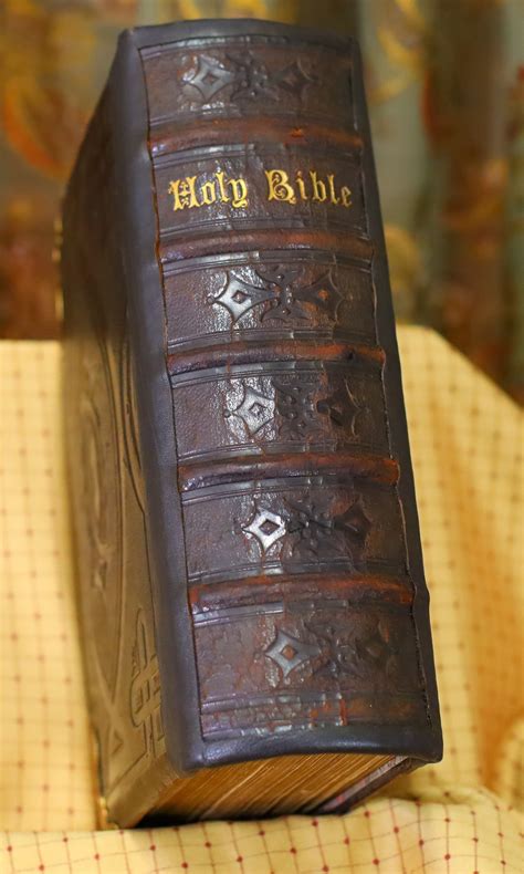 antique large leather holy bible  great repaired etsy