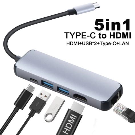 type   hdmi usb hub  gigabit ethernet rj lan adapter  macbook pro thunderbolt