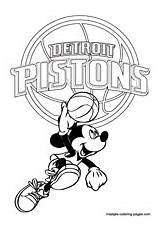 Coloring Pages Detroit Pistons Clippers Angeles Los Nba Mickey Mouse sketch template