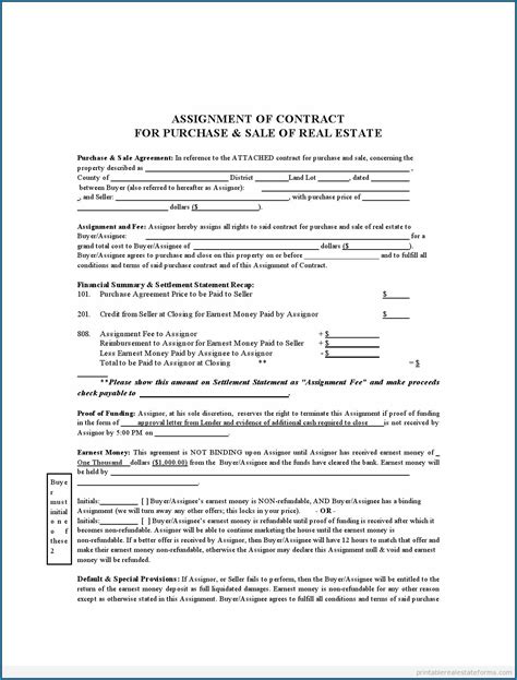 real estate wholesale contract template