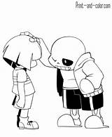 Sans Frisk Chara Xcolorings Papyrus sketch template