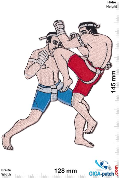 Boxen Muay Thai Boxer Knee Kick 14 Cm Patch Back Patches