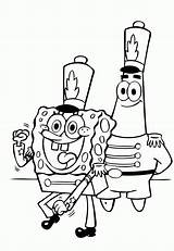 Spongebob Coloring Pages Patrick Band Marching Birthday Happy Drawing Sketch Bob Sponge Color Printable Clipart Cartoon Simple Mariachi Clipartmag Print sketch template