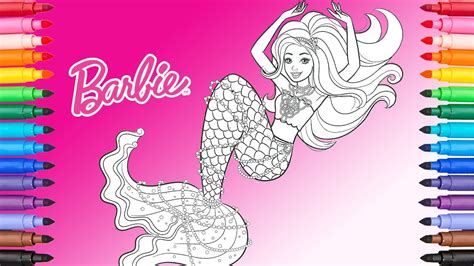 coloring barbie mermaid dreamtopia barbie coloring pages youtube