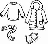 Clothes Coloring Winter Kids Clipart Pages Coat Drawing Scarf Colouring Clothing Cliparts Women Para Scarves Clip Printable Coloured Drawings Color sketch template