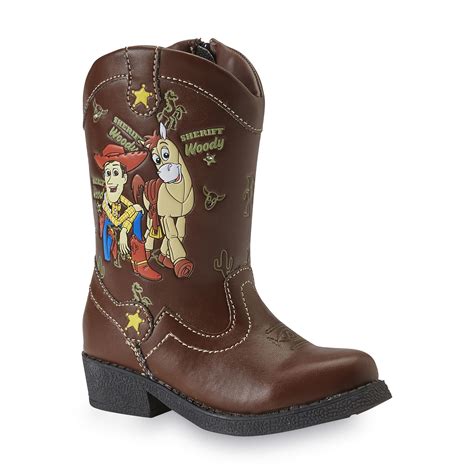 disney toddler boys brown light  cowboy boot