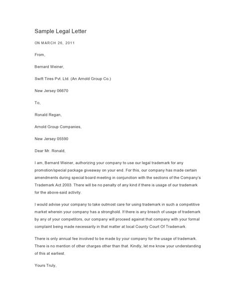 legal letter format template    letter template collection