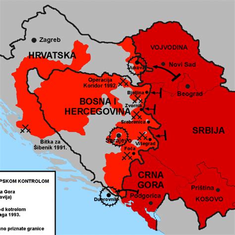 Territories Controlled By The Republic Of Srpska And Republic Of