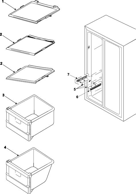freezer shelves diagram parts list  model rhatxaa samsung parts refrigerator parts
