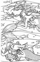 Coloring Pages Mermaid Mermaids Fantasy Adult Selina Elf Fairy Fenech Mystical Book Cloudfront sketch template