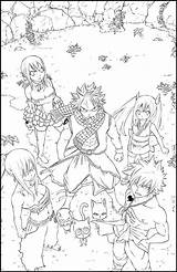 Fairy Tail Coloring Pages Anime Color Coloriage Sheets Dream Line Natsu Team Tale Deviantart Imprimer Adult Manga Dragneel Dessin Diabolumberto sketch template