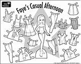 Paper Doll Coloring Dolls Printable Sheet Pages Casual Sheets Faye Print Clothing Clothes Color Afternoon Thin Mini Paperthinpersonas Fayes Pdf sketch template