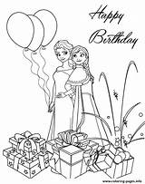 Coloring Birthday Frozen Pages Colouring Sisters Printable Print Color sketch template