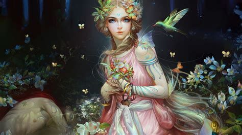 wallpaper fantasy girl beautiful fairy artwork 4k creative graphics 2853