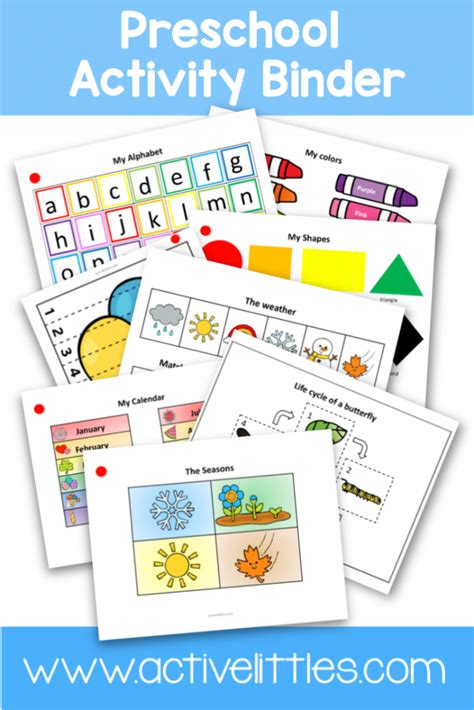 preschool activity binder busy book printable active littles